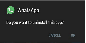 Uninstall the old WhatsApp from your Android device